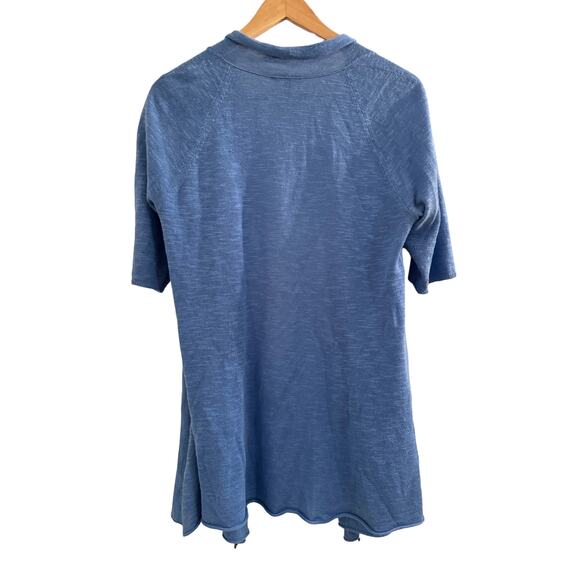 Eileen Fisher Blue Slub Linen Blend Cardigan Short Sleeves PS Coastal Beachy - Picture 6 of 6